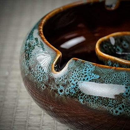 Stylish Windproof Ceramic Ashtray – Perfect for Home & Outdoors! 🏡