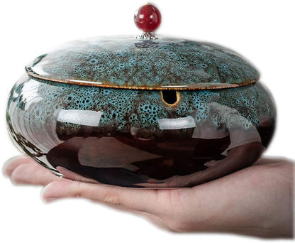 Stylish Windproof Ceramic Ashtray – Perfect for Home & Outdoors! 🏡