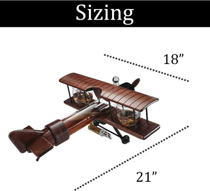 Airplane Whiskey Decanter Set – Vintage Style Home Bar Gift ✈️