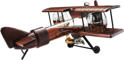 Airplane Whiskey Decanter Set – Vintage Style Home Bar Gift ✈️