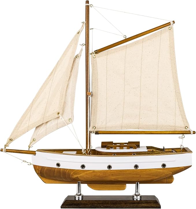 Wooden Sailboat Decoration – Nautical Charm & Coastal Home Decor ⛵