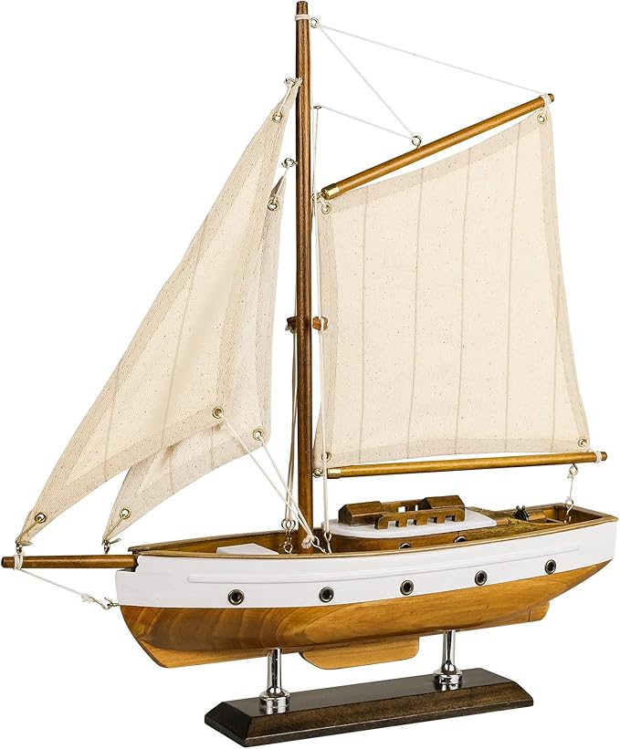 Wooden Sailboat Decoration – Nautical Charm & Coastal Home Decor ⛵