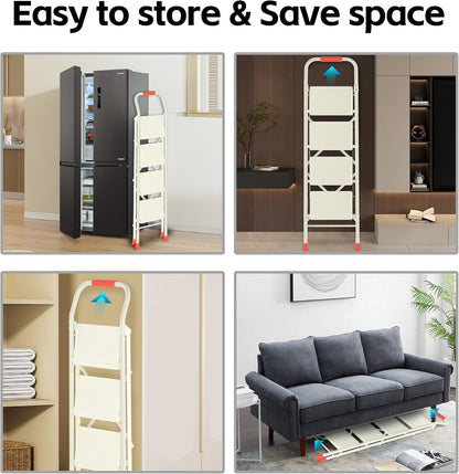 Foldable Step Ladder & Stool – Compact, Sturdy, and Safe for Home 🪜✨